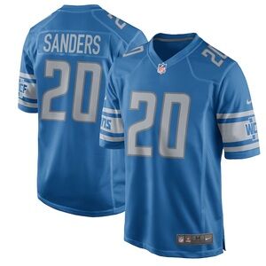 Nike Barry Sanders Blue Detroit Lions Game Retired Player Jersey Size XL